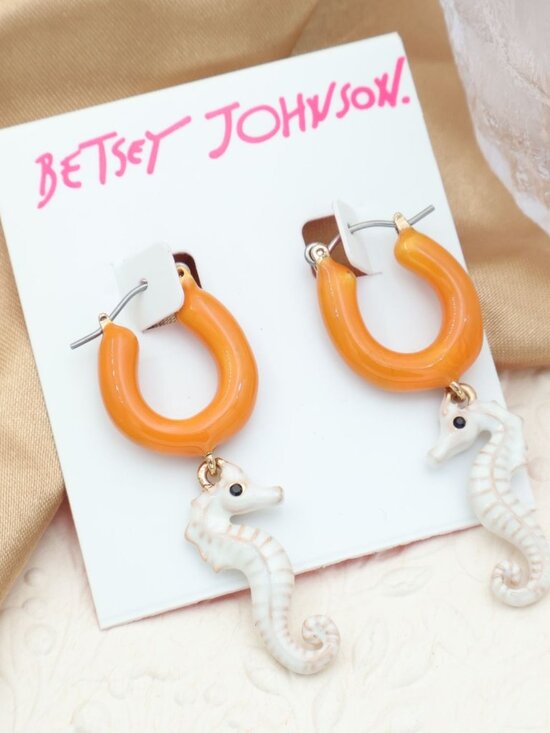 Betsey Johnson Jewelry - Betsey Johnson Seahorse Hoop Earrings